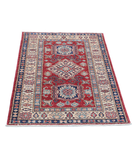 Kazak 2' 8" X 3' 10" Hand Knotted Wool Rug 2' 8" X 3' 10" (81 X 117) / Red / Wool