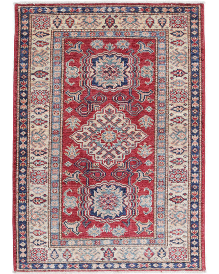 Kazak 2' 8" X 3' 10" Hand Knotted Wool Rug 2' 8" X 3' 10" (81 X 117) / Red / Wool