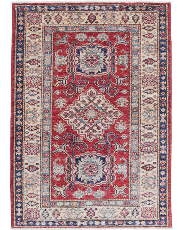 Kazak 2' 8" X 3' 10" Hand Knotted Wool Rug 2' 8" X 3' 10" (81 X 117) / Red / Wool
