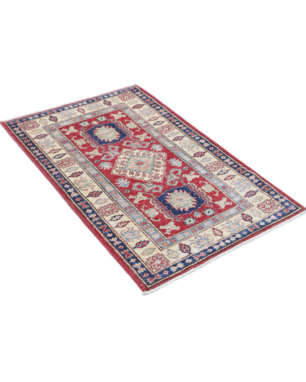 Kazak 2' 8" X 4' 2" Hand Knotted Wool Rug 2' 8" X 4' 2" (81 X 127) / Red / Wool