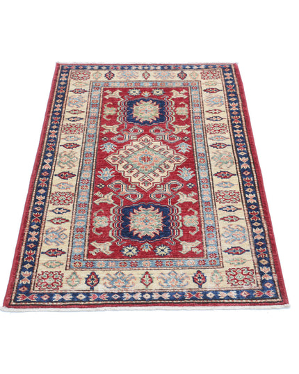 Kazak 2' 8" X 4' 2" Hand Knotted Wool Rug 2' 8" X 4' 2" (81 X 127) / Red / Wool