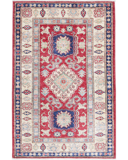 Kazak 2' 8" X 4' 2" Hand Knotted Wool Rug 2' 8" X 4' 2" (81 X 127) / Red / Wool