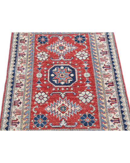 Kazak 2' 7" X 3' 9" Hand Knotted Wool Rug 2' 7" X 3' 9" (79 X 114) / Red / Wool