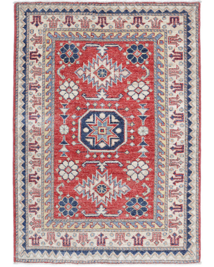 Kazak 2' 7" X 3' 9" Hand Knotted Wool Rug 2' 7" X 3' 9" (79 X 114) / Red / Wool