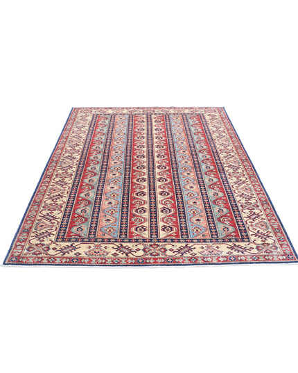 Kazak 5' 6" X 7' 4" Hand Knotted Wool Rug 5' 6" X 7' 4" (168 X 223) / Blue / Wool