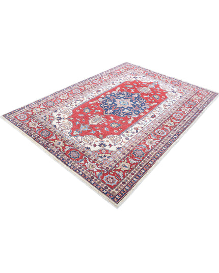 Kazak 5' 7" X 7' 11" Hand Knotted Wool Rug 5' 7" X 7' 11" (170 X 241) / Blue / Wool