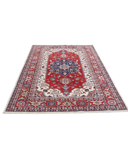 Kazak 5' 7" X 7' 11" Hand Knotted Wool Rug 5' 7" X 7' 11" (170 X 241) / Blue / Wool