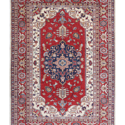 Kazak 5' 7" X 7' 11" Hand Knotted Wool Rug 5' 7" X 7' 11" (170 X 241) / Blue / Wool
