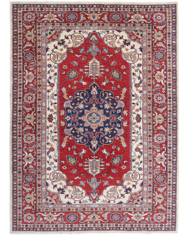 Kazak 5' 7" X 7' 11" Hand Knotted Wool Rug 5' 7" X 7' 11" (170 X 241) / Blue / Wool
