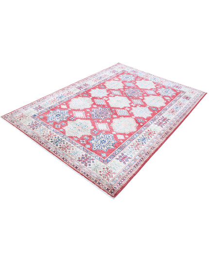 Kazak 5' 3" X 7' 6" Hand Knotted Wool Rug 5' 3" X 7' 6" (160 X 229) / Red / Wool