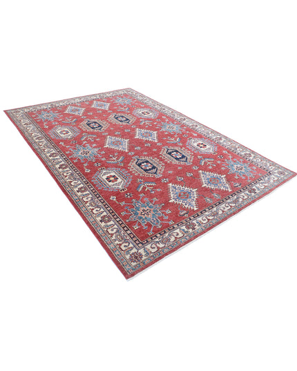 Kazak 6' 7" X 9' 8" Hand Knotted Wool Rug 6' 7" X 9' 8" (201 X 295) / Red / Wool