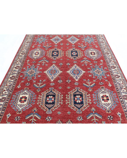 Kazak 6' 7" X 9' 8" Hand Knotted Wool Rug 6' 7" X 9' 8" (201 X 295) / Red / Wool