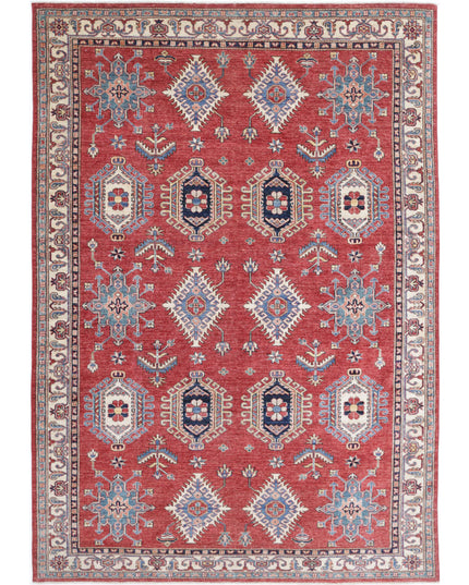Kazak 6' 7" X 9' 8" Hand Knotted Wool Rug 6' 7" X 9' 8" (201 X 295) / Red / Wool