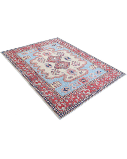 Kazak 5' 1" X 6' 9" Hand Knotted Wool Rug 5' 1" X 6' 9" (155 X 206) / Blue / Wool