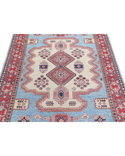 Kazak 5' 1" X 6' 9" Hand Knotted Wool Rug 5' 1" X 6' 9" (155 X 206) / Blue / Wool