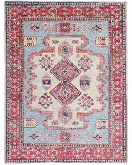 Kazak 5' 1" X 6' 9" Hand Knotted Wool Rug 5' 1" X 6' 9" (155 X 206) / Blue / Wool