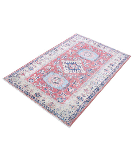 Kazak 3' 4" X 5' 0" Hand Knotted Wool Rug 3' 4" X 5' 0" (101 X 152) / Red / Wool