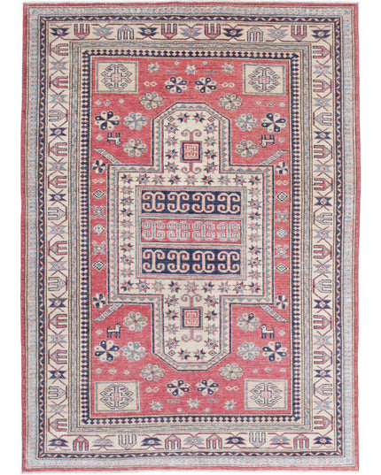 Kazak 4' 8" X 6' 9" Hand Knotted Wool Rug 4' 8" X 6' 9" (142 X 206) / Red / Wool