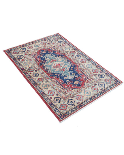 Kazak 2' 10" X 4' 1" Hand Knotted Wool Rug 2' 10" X 4' 1" (86 X 124) / Red / Wool