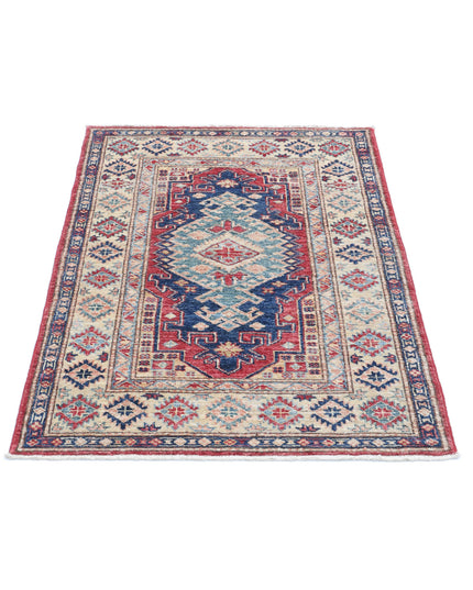 Kazak 2' 10" X 4' 1" Hand Knotted Wool Rug 2' 10" X 4' 1" (86 X 124) / Red / Wool