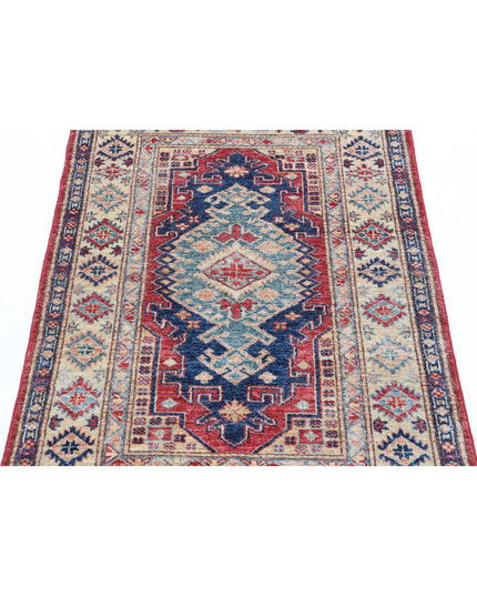 Kazak 2' 10" X 4' 1" Hand Knotted Wool Rug 2' 10" X 4' 1" (86 X 124) / Red / Wool
