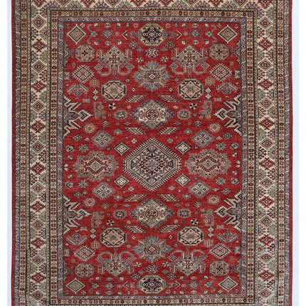Kazak 7' 10" X 9' 9" Hand Knotted Wool Rug 7' 10" X 9' 9" (239 X 297) / Red / Wool