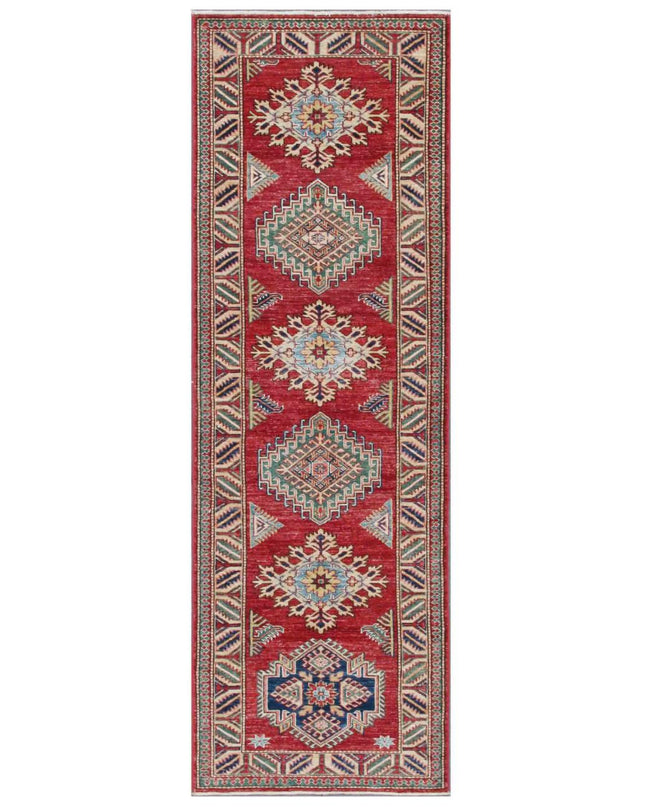 Kazak 2' 8" X 8' 0" Hand Knotted Wool Rug 2' 8" X 8' 0" (81 X 244) / Red / Wool