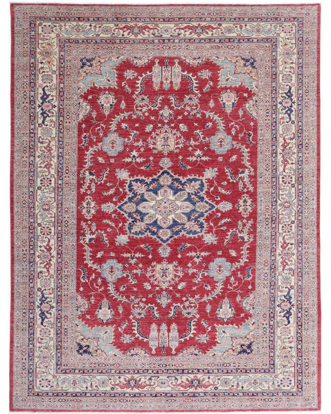 Kazak 8' 11" X 11' 11" Hand Knotted Wool Rug 8' 11" X 11' 11" (272 X 363) / Red / Wool