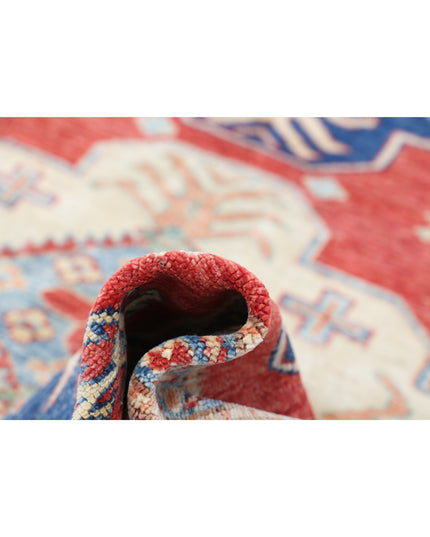 Kazak 4' 11" X 5' 11" Hand Knotted Wool Rug 4' 11" X 5' 11" (150 X 180) / Red / Wool