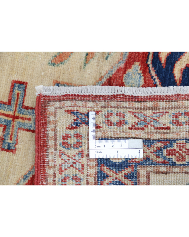 Kazak 4' 11" X 5' 11" Hand Knotted Wool Rug 4' 11" X 5' 11" (150 X 180) / Red / Wool