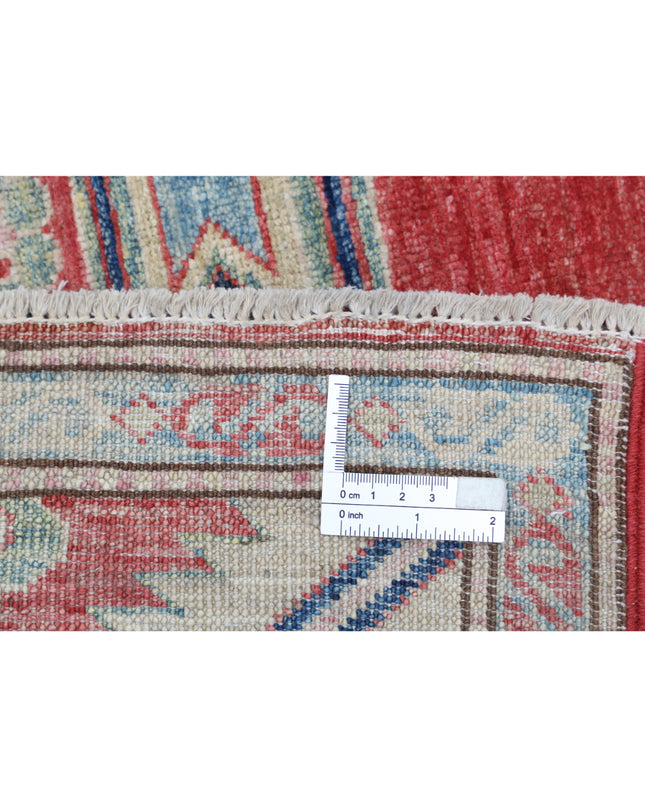 Kazak 4' 7" X 6' 9" Hand Knotted Wool Rug 4' 7" X 6' 9" (140 X 206) / Red / Wool