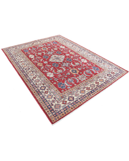 Kazak 6' 7" X 8' 8" Hand Knotted Wool Rug 6' 7" X 8' 8" (201 X 264) / Red / Wool