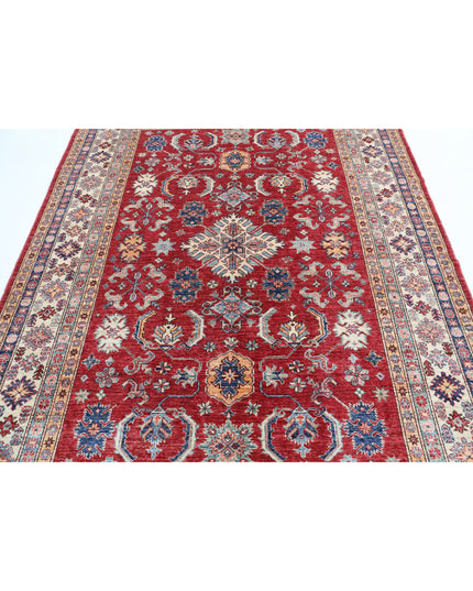 Kazak 6' 7" X 8' 8" Hand Knotted Wool Rug 6' 7" X 8' 8" (201 X 264) / Red / Wool