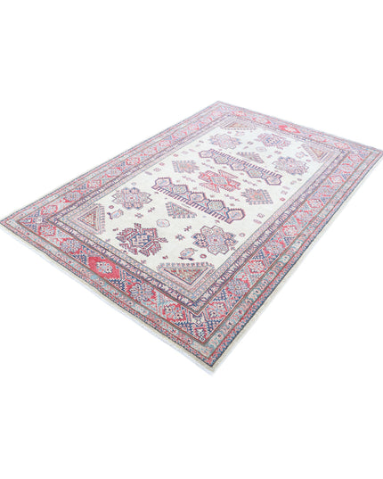 Kazak 4' 10" X 7' 3" Hand Knotted Wool Rug 4' 10" X 7' 3" (147 X 221) / Ivory / Wool