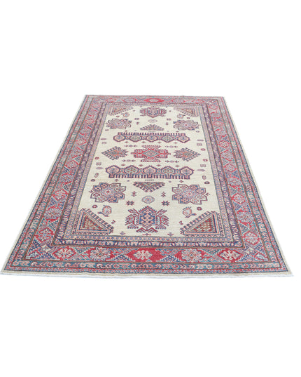 Kazak 4' 10" X 7' 3" Hand Knotted Wool Rug 4' 10" X 7' 3" (147 X 221) / Ivory / Wool