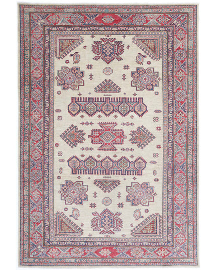Kazak 4' 10" X 7' 3" Hand Knotted Wool Rug 4' 10" X 7' 3" (147 X 221) / Ivory / Wool