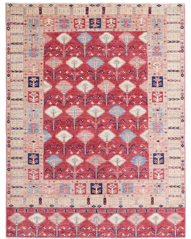Kazak 4' 11" X 6' 6" Hand Knotted Wool Rug 4' 11" X 6' 6" (150 X 198) / Red / Wool