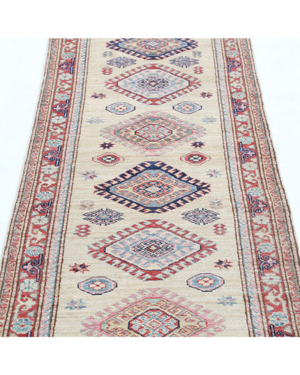 Kazak 2' 4" X 6' 3" Hand Knotted Wool Rug 2' 4" X 6' 3" (71 X 191) / Ivory / Wool
