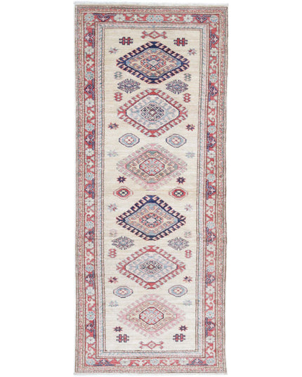 Kazak 2' 4" X 6' 3" Hand Knotted Wool Rug 2' 4" X 6' 3" (71 X 191) / Ivory / Wool