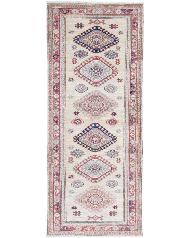Kazak 2' 4" X 6' 3" Hand Knotted Wool Rug 2' 4" X 6' 3" (71 X 191) / Ivory / Wool