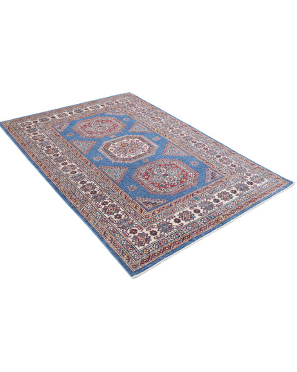 Kazak 4' 10" X 6' 10" Hand Knotted Wool Rug 4' 10" X 6' 10" (147 X 208) / Blue / Wool