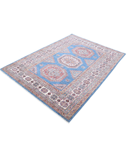 Kazak 4' 10" X 6' 10" Hand Knotted Wool Rug 4' 10" X 6' 10" (147 X 208) / Blue / Wool