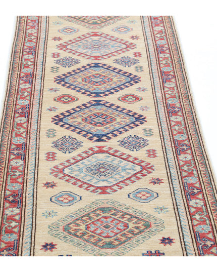 Kazak 2' 4" X 6' 5" Hand Knotted Wool Rug 2' 4" X 6' 5" (71 X 196) / Ivory / Wool