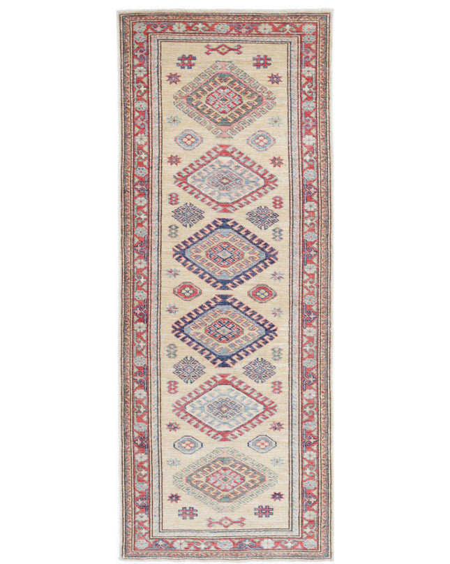 Kazak 2' 4" X 6' 5" Hand Knotted Wool Rug 2' 4" X 6' 5" (71 X 196) / Ivory / Wool