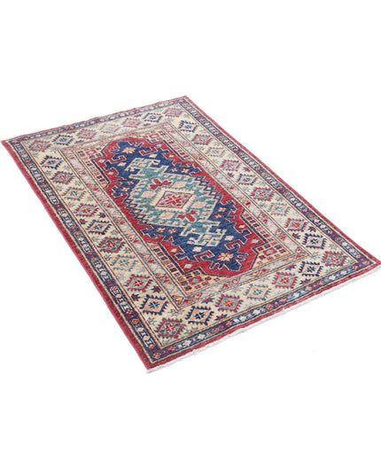 Kazak 2' 10" X 4' 2" Hand Knotted Wool Rug 2' 10" X 4' 2" (86 X 127) / Red / Wool