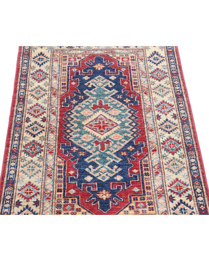 Kazak 2' 10" X 4' 2" Hand Knotted Wool Rug 2' 10" X 4' 2" (86 X 127) / Red / Wool
