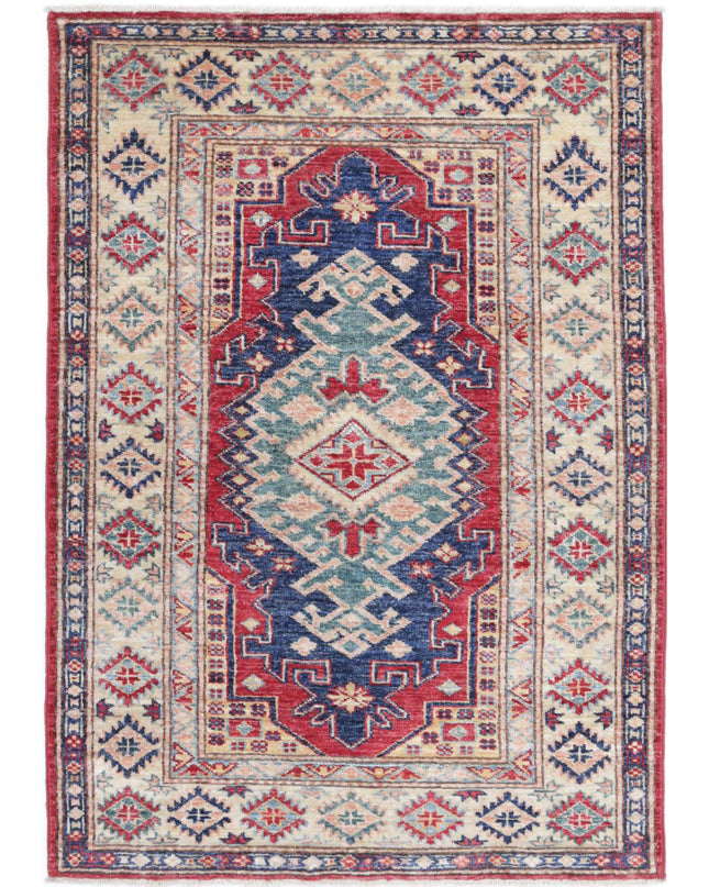 Kazak 2' 10" X 4' 2" Hand Knotted Wool Rug 2' 10" X 4' 2" (86 X 127) / Red / Wool