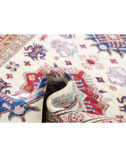 Kazak 4' 0" X 5' 5" Hand Knotted Wool Rug 4' 0" X 5' 5" (122 X 165) / Ivory / Wool