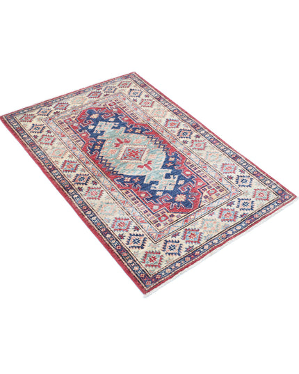 Kazak 2' 10" X 4' 2" Hand Knotted Wool Rug 2' 10" X 4' 2" (86 X 127) / Red / Wool