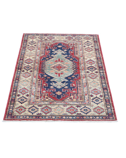 Kazak 2' 10" X 4' 2" Hand Knotted Wool Rug 2' 10" X 4' 2" (86 X 127) / Red / Wool
